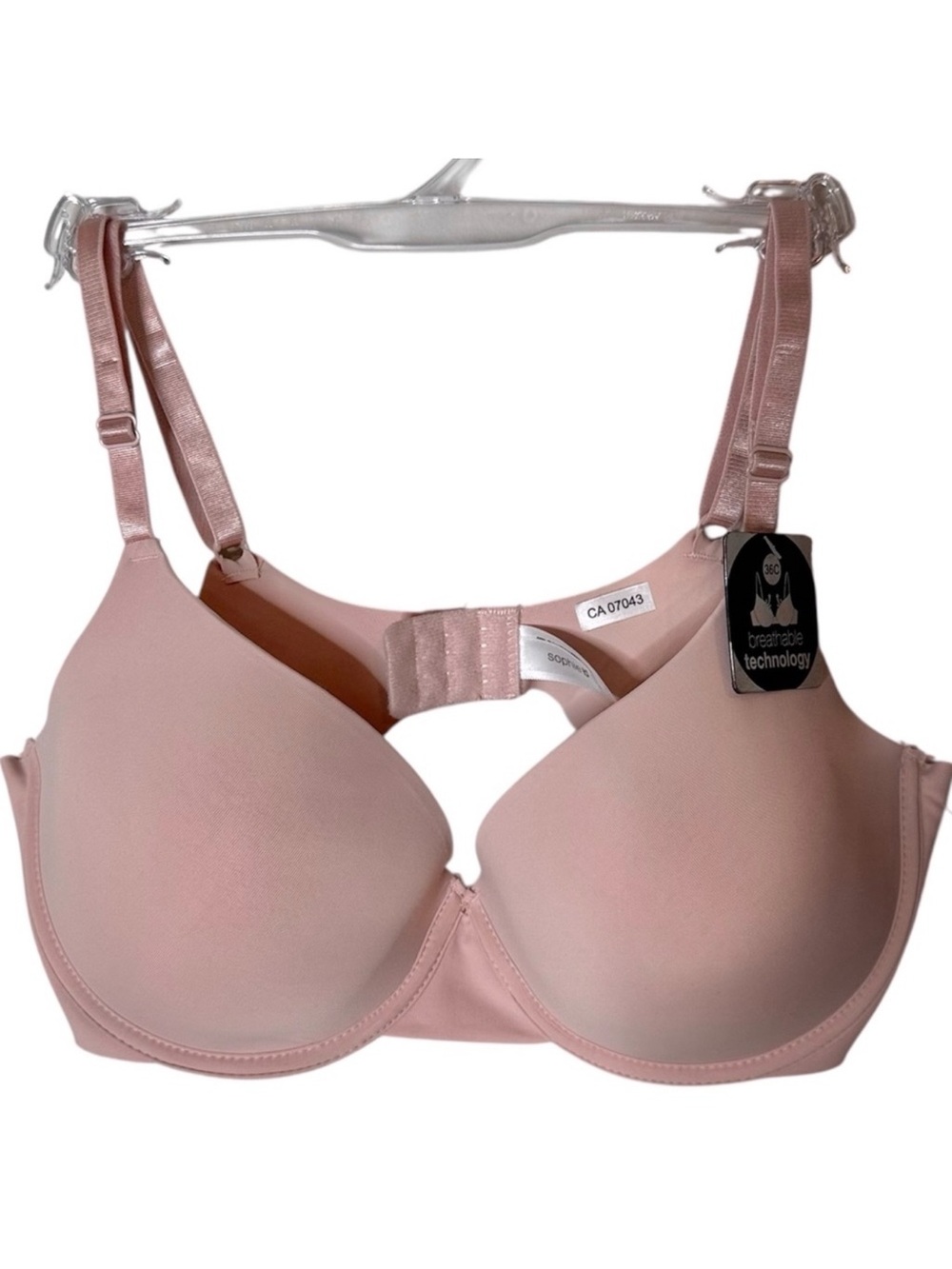 SOPHIE B New Blush Pale Pink Bra Underwire Padded Breathable Technology Size 36C